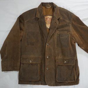 Joseph Abboud Brown Distressed Leather Outercoat